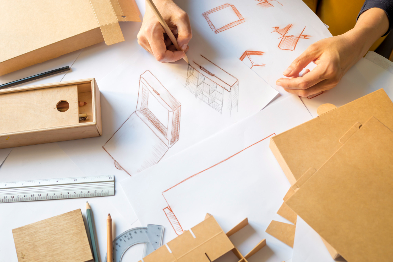 designer-estudio aram desenha-uma-maquete-para-criar-caixa-de-papelao